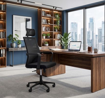 Sigma High Back Black Chair